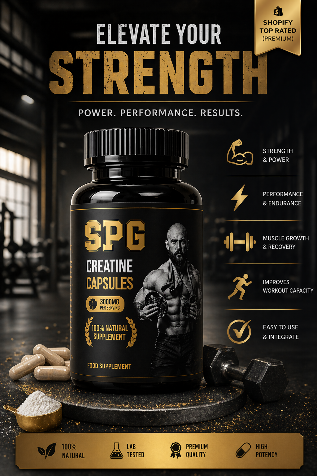 Creatine Monohydrate Capsules – 3000mg